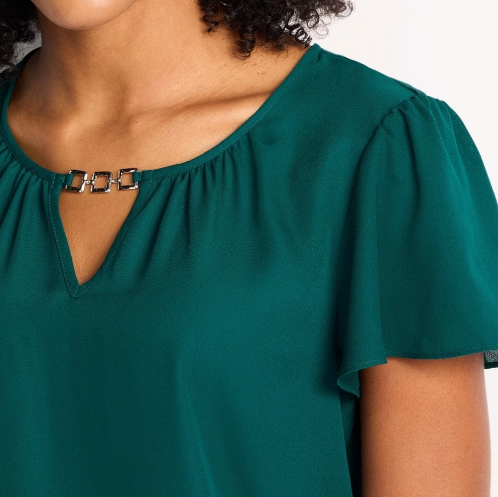 NWT Fortune & Ivy Kelly Green Blouse from Stitchfix - Picture 3 of 11